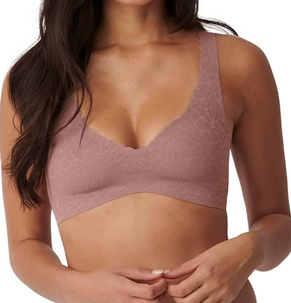 Sloggi Zero Feel Lace Bralette 2.0 – Soutien-gorge femme sans armatures – Chocolat – Taille L