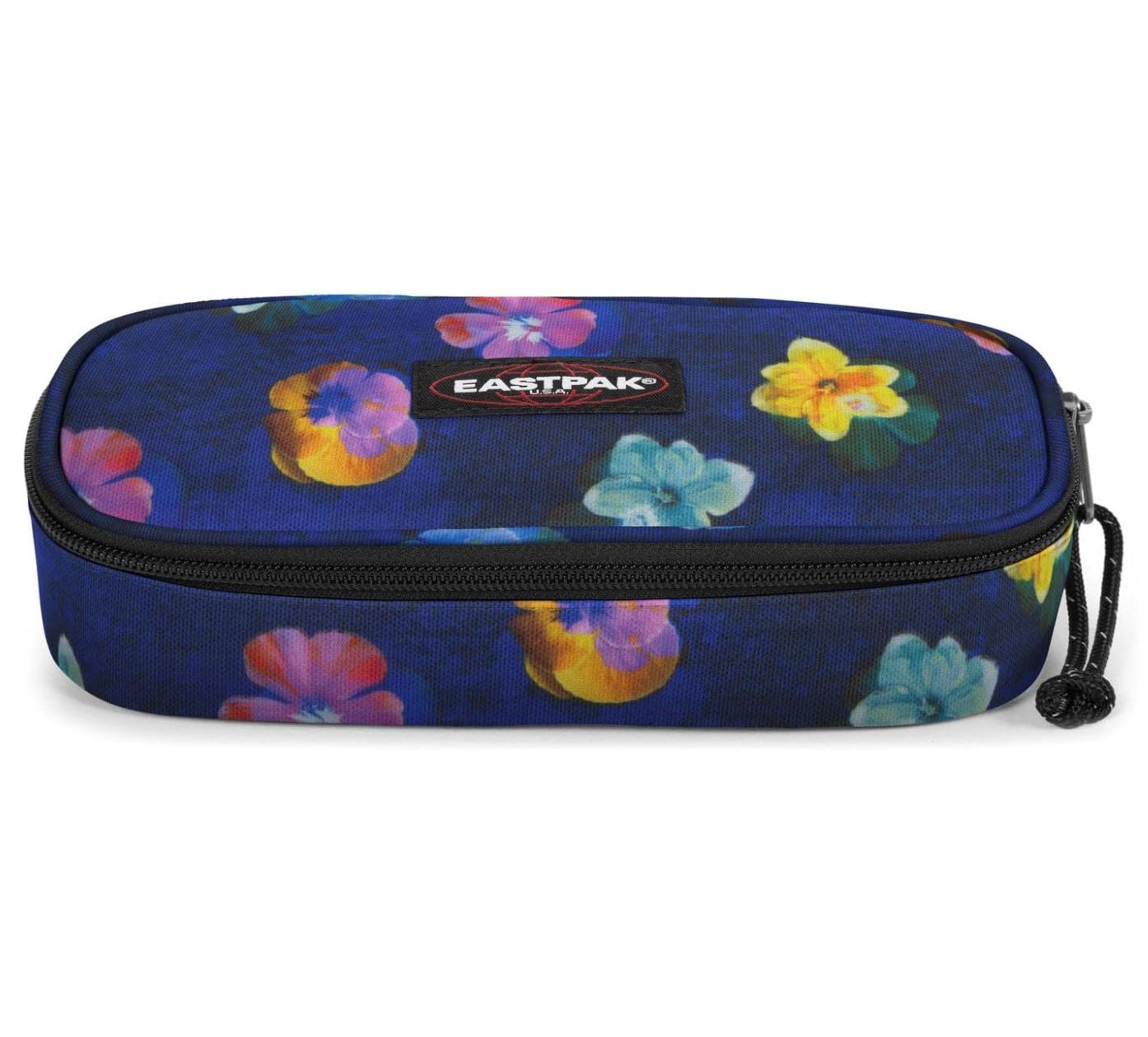 Eastpak Oval Single – Trousse Scolaire Compacte – Motif Flowerblur Navy – 1 Compartiment avec Porte-Stylos