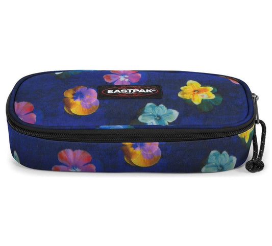 Eastpak Oval Single – Trousse Scolaire Compacte – Motif Flowerblur Navy – 1 Compartiment avec Porte-Stylos