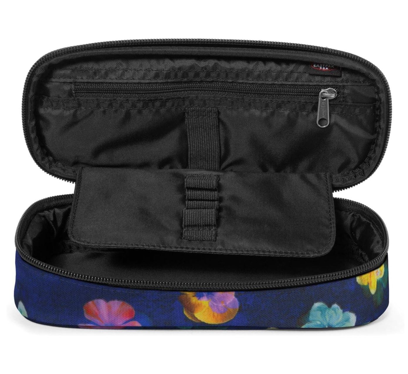 Eastpak Oval Single – Trousse Scolaire Compacte – Motif Flowerblur Navy – 1 Compartiment avec Porte-Stylos