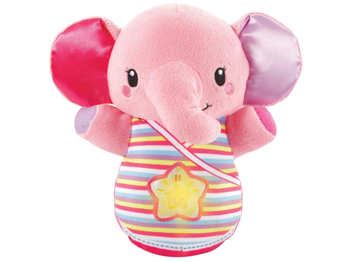 VTech Éléphanteau Dodo Rose – Peluche Veilleuse Interactive Bébé – 30 Mélodies – Dès la Naissance – Version Française