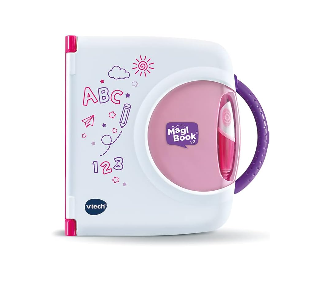 VTech MagiBook v2 Starter Pack Rose – Plateforme de Lecture Interactive + Livre Tut Tut Cory Bolides – Enfant 2 à 8 ans