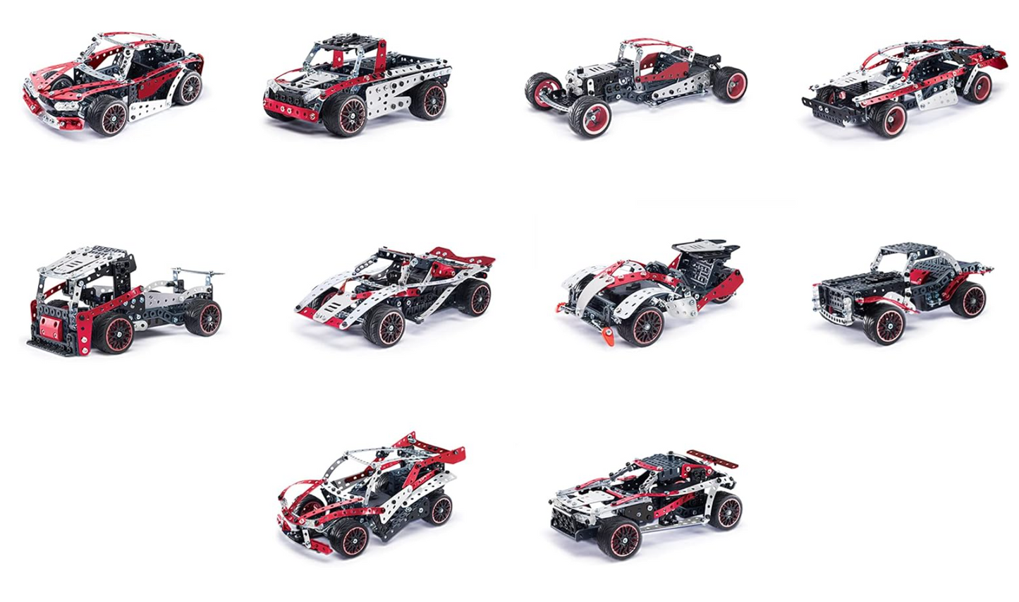 Voiture Meccano motorisée en construction